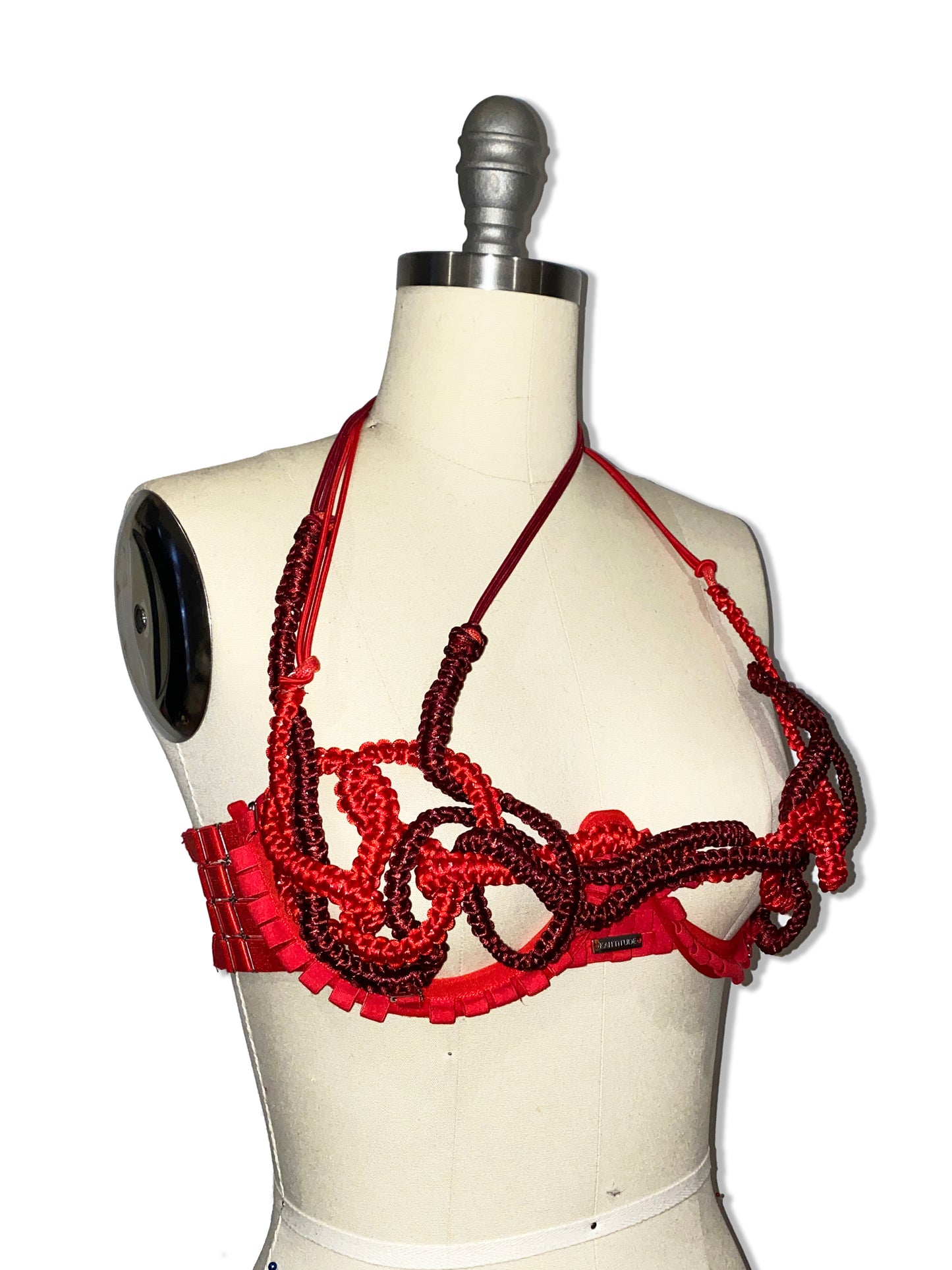 Two Tone Red Dragon Bra