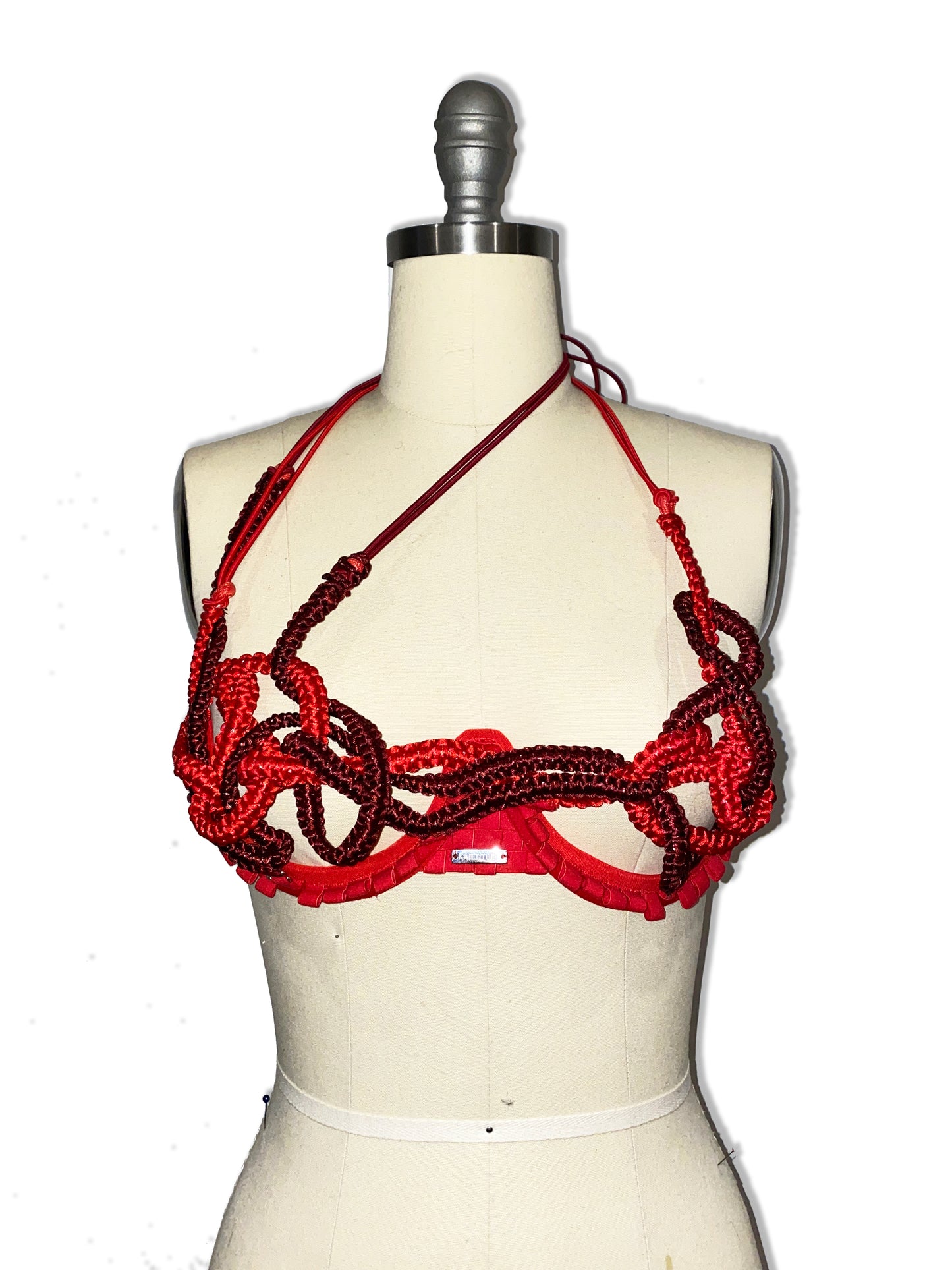 Two Tone Red Dragon Bra