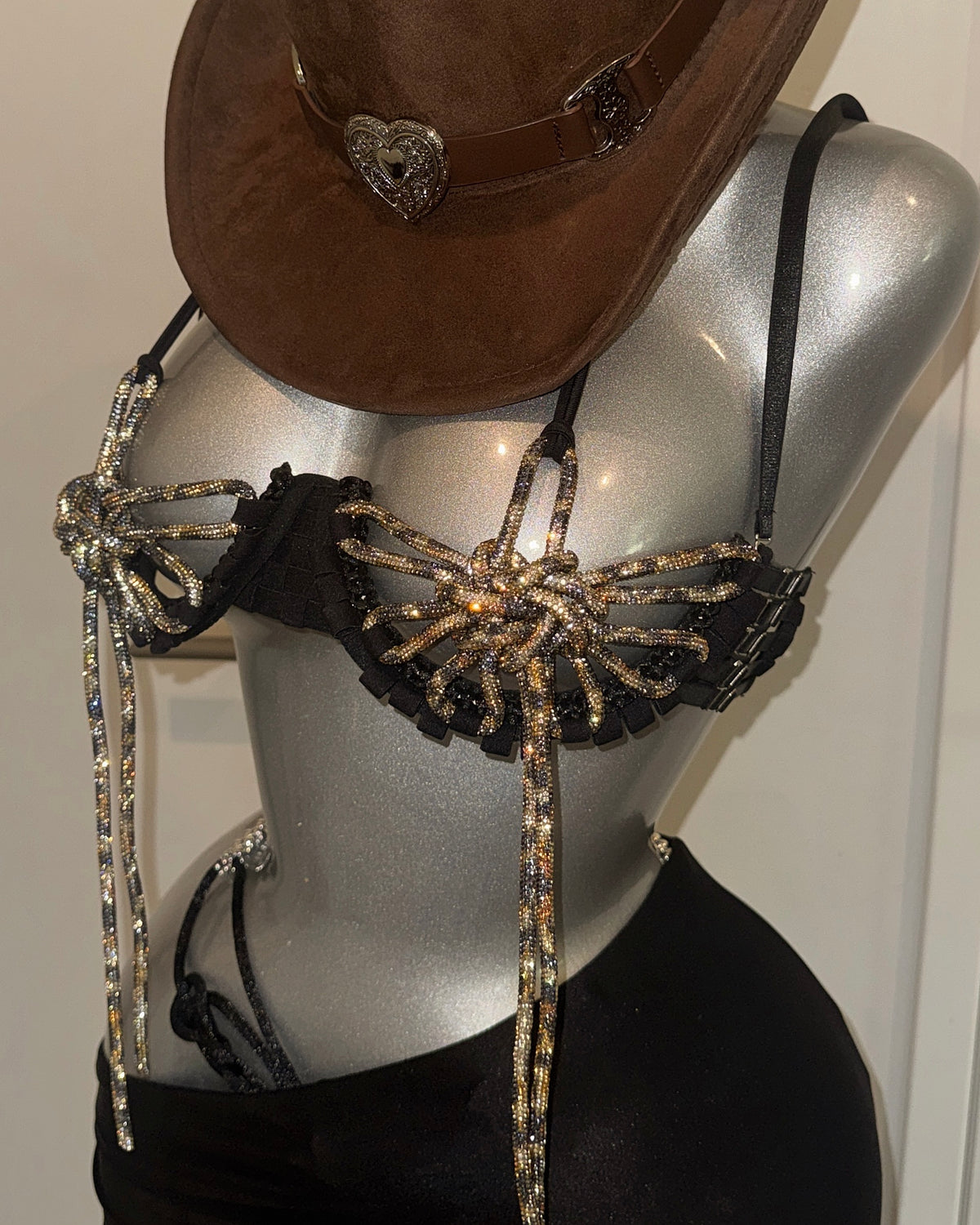 CLEO — Leopard Rhinestone Knot Bra
