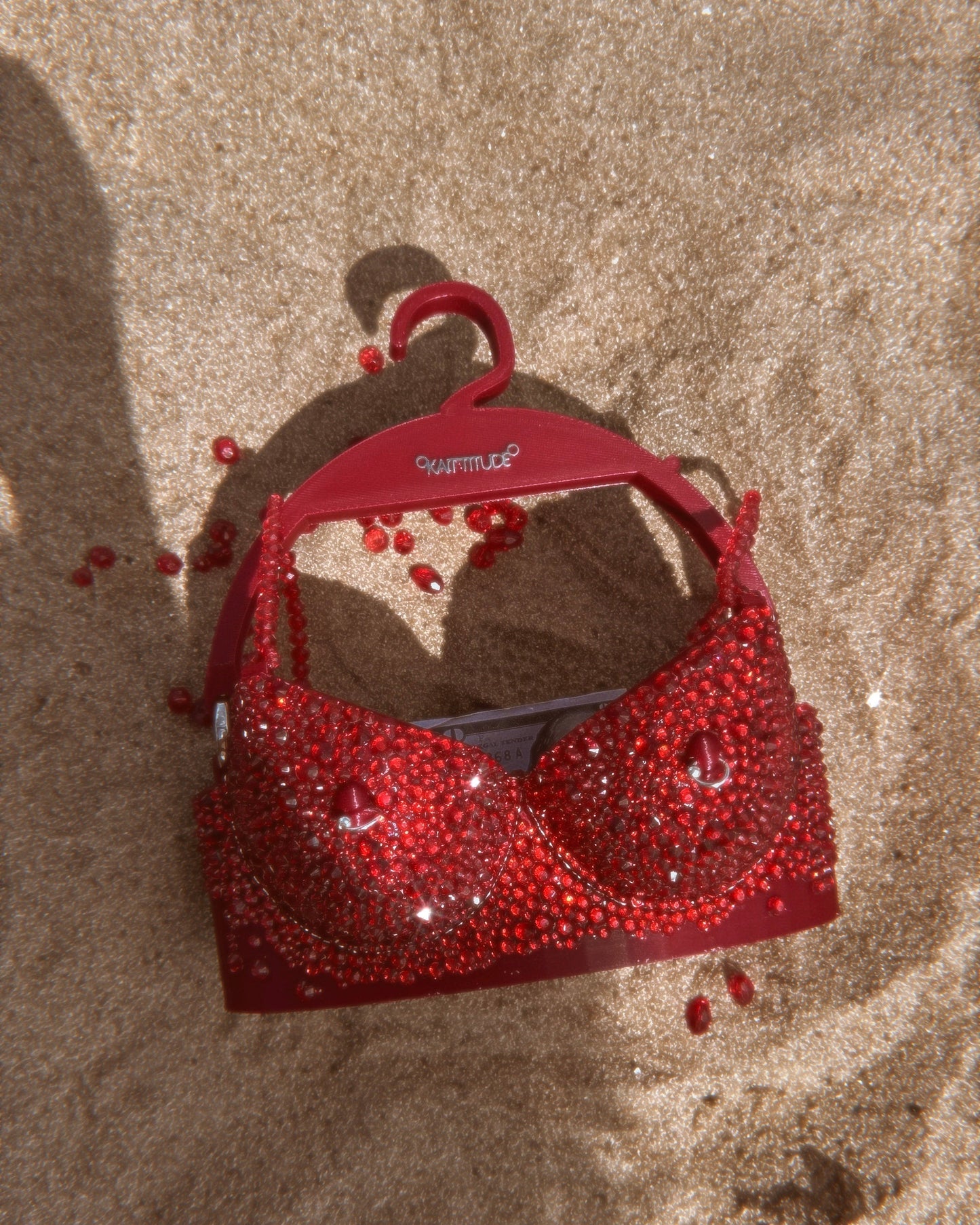 BRA KILLER — Red Rhinestone Bra Purse