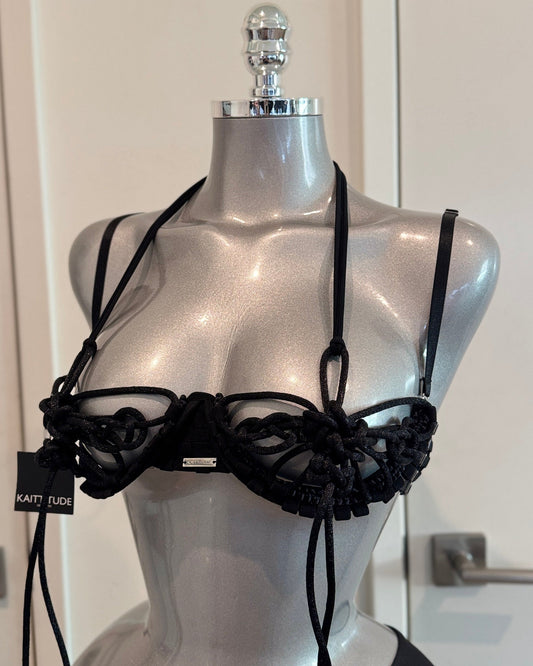 VANESSA — Black Butterfly Knot Bra