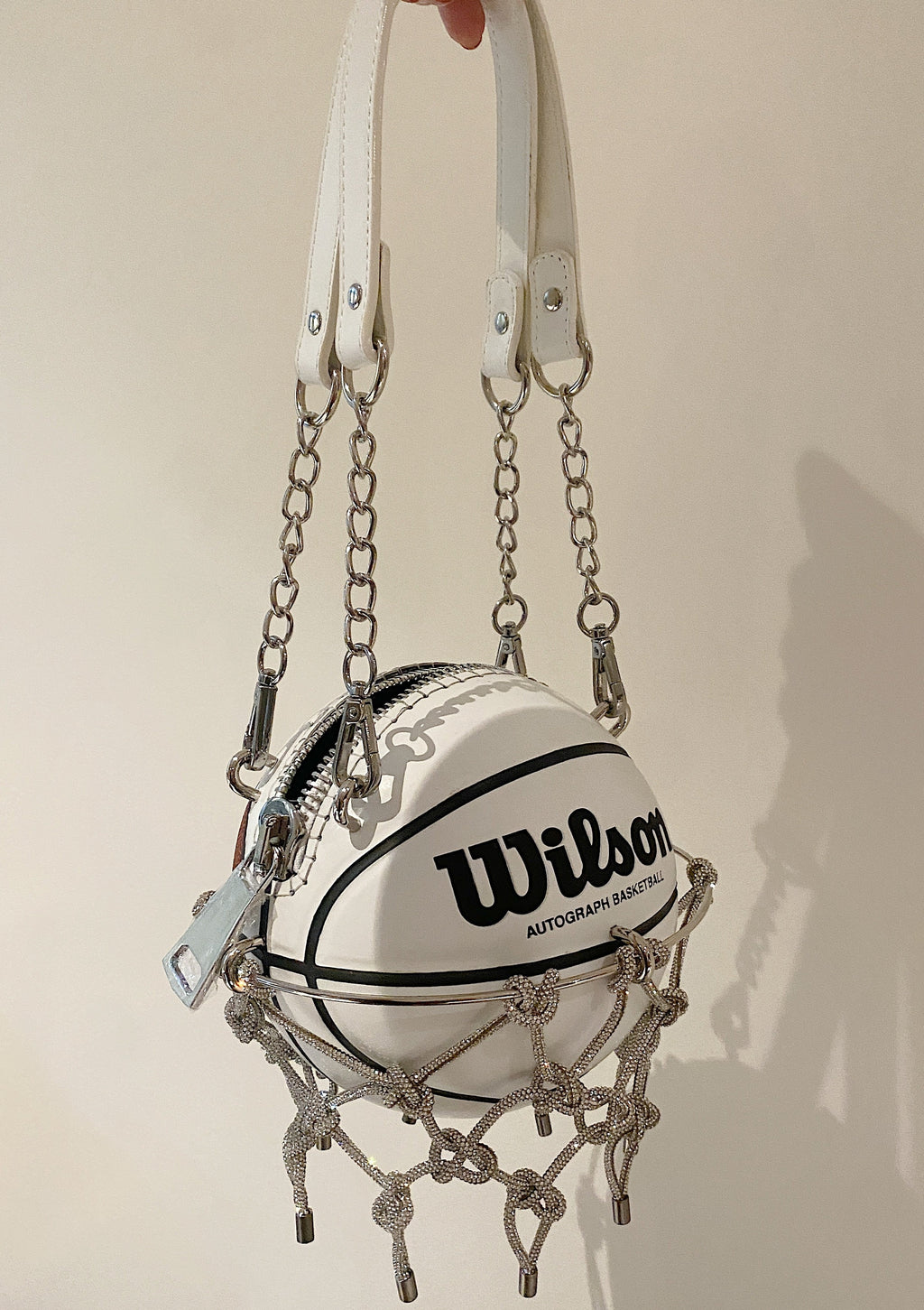 Exclusive Hand-Made WILSON White/Brown Autograph Basketball purse